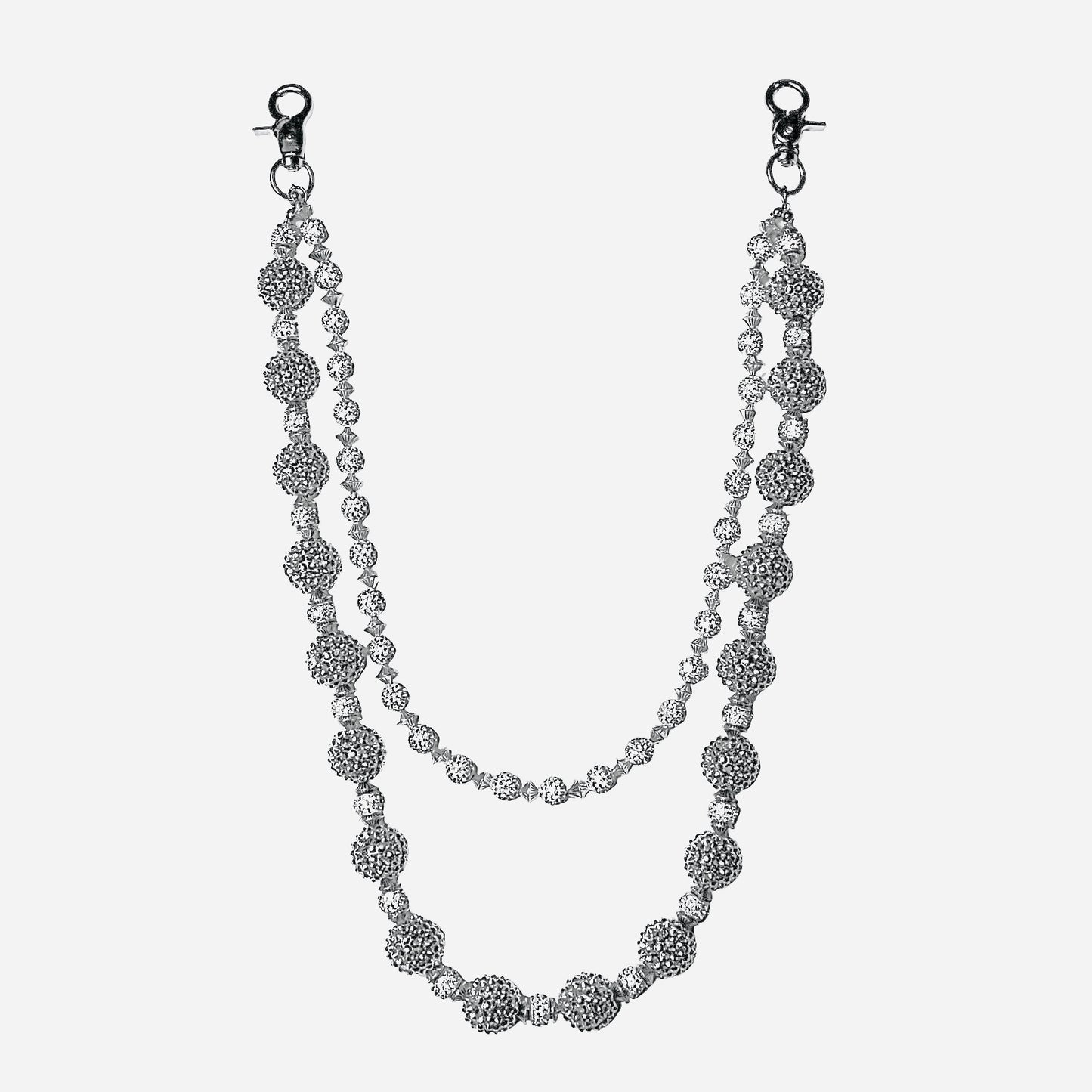 SILVER ICED OUT WALLET CHAIN