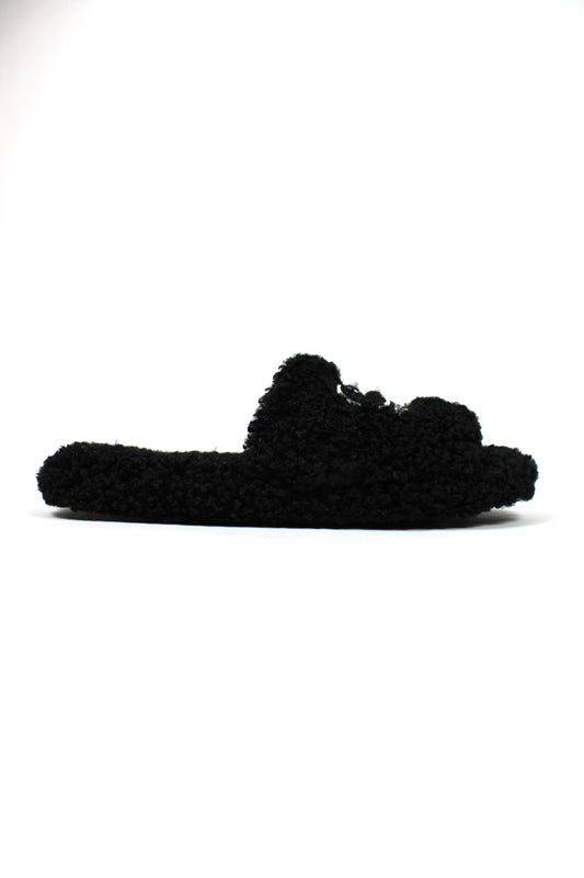 BLACK BLESSED GROUND SLIPPERS