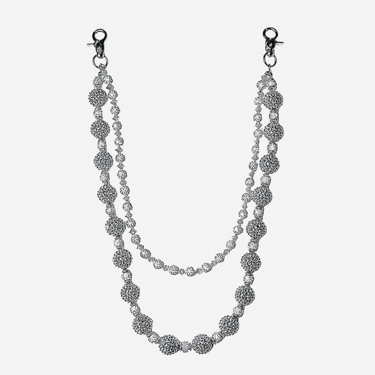 SILVER ICED OUT WALLET CHAIN